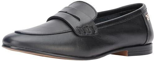 Tommy Hilfiger Essential Leather Loafer Slipper schwarz