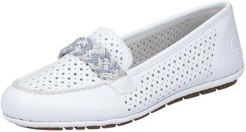 Rieker Slipper Mokassin perforiert Flechtoptik 46885