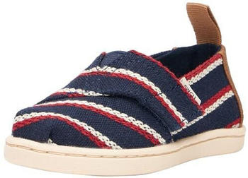 TOMS Shoes Classic Alpargata Flacher Slipper navy woven stripes