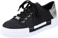 Rieker Plateausneaker mit Metallic-Fersenkappe, Freizeitschuh, Halbschuh,