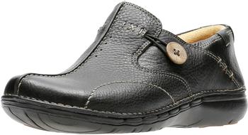 Clarks Un Loop Mokassin schwarzes Leder