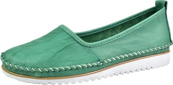 Andrea Conti Damen Slipper Leder klassisches Design Keilabsatz 0021713 grün