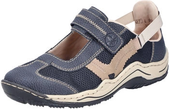 Rieker L0575 Slipper blau schwarz