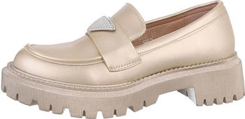 Ital Design Halbschuhe Mokassins Lederoptik gold