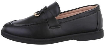 Ital Design Halbschuhe Mokassins Lederoptik schwarz