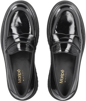 Maripè Slipper Mokassin REGINA Lack Brush schwarz