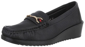 Ital Design Ballerinas elegantem Design Keilabsatz Wedge Mokassins schwarz 89092049