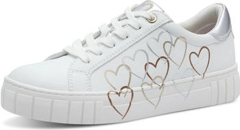 Marco Tozzi Schn&uuml;rschuhe wei&szlig; gold