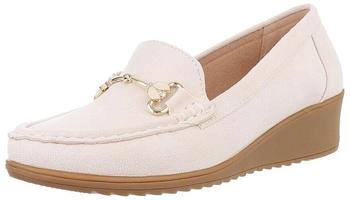 Ital Design Komfortable Loafers 89319185 Keilabsatz Wedge Mokassins beige