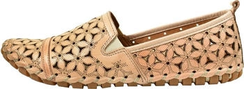 Gemini Leichte Damen Slipper Leder Mokassin florales Lochmuster 031174-02