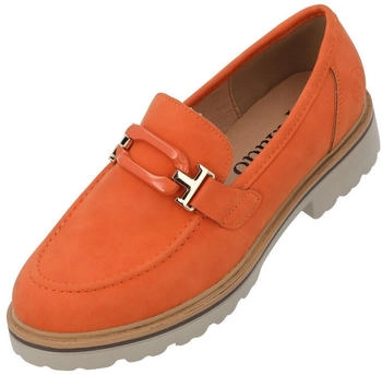 Palado Mokassins Damen Mungrars elegante Slippers in trendigen Farben bequeme Loafers Zierschnalle modische Halbschuhe orange