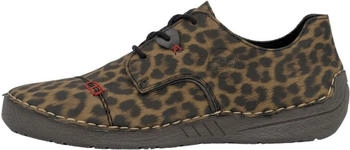 Rieker Schn&uuml;rschuh Halbschuh braun leopard 52528-90