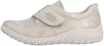 Rieker Hook and Loop Slipper with Floral Print creme
