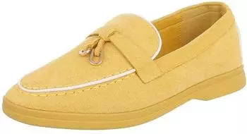 Ital Design Halbschuhe Mokassins Wildlederoptik Slipper gelb