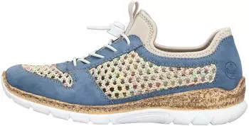 Rieker Slip-On Sneaker with Quick Fastening blau/creme