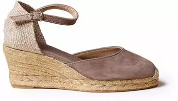 Toni Pons Lloret-5 Sandals closed-toe with Wedge Heel in Raffia Look and Cushioned Insole taupe