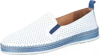 Manitu Women's Slip-On in Genuine Leather with Perforated Pattern and Interchangeable Sole (840134) blau