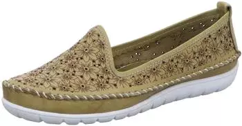 Gemini Gemini Leather Slip-On with Floral and Perforated Pattern (382631-01) grün