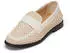 Marc O'Polo Loafer made of airy raffia with leather grey silk