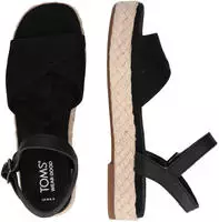 Toms Abby black slubby woven/leather 36.5