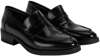 Desa Women's Leather Loafer with Flat Heel and Profiled Sole schwarz