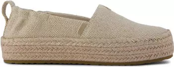 TOMS Shoes Valencia Platform champagne glimmer slub canvas