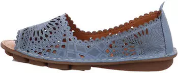 Gemini Slipper Leder Mokassin mit Lochmuster und Wechselsohle (336380-02) blau