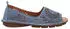 Gemini Slipper Leder Mokassin mit Lochmuster und Wechselsohle (336380-02) blau