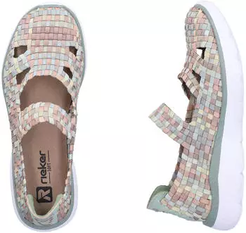 Rieker Strappy Ballet Flat Slip-on with MemoSoft Insole multicolor