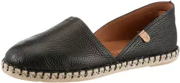 VERBENAS Carmen Espadrille Slipper Flat with Welt Seam schwarz