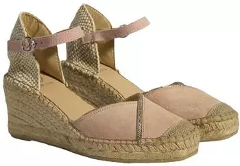 Desa Women's Loafer with Suede Upper, Leather Lining and Wedge Heel pink