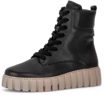 Gabor Mid Cut (8016.02) Width G Zip Smooth Leather schwarz/beige