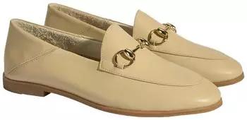 Desa Women's Leather Mules - Flat Heel, Slip-On beige