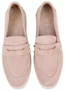 Desa Women's Suede Loafer with Stud Embellishment beige