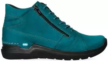 Wolky Why High Lace-Up Shoes Nubuck Leather nubukleder petrol