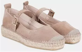 Desa Women's Suede Slip-On with Buckle Detail beige
