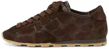 Marc O'Polo Sneaker in Soft Suede Leather burnt coffee