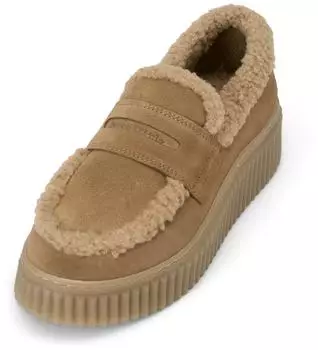 Marc O'Polo Loafer with fluffy teddy lining pure camel