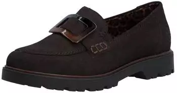 Rieker Loafer Slipper with Large Decorative Buckle dunkelbraun