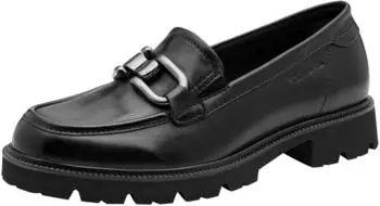 Tamaris Wide Fit Leather Slipper (8-84701) schwarz