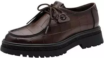 Tamaris Chunky Slipper Low Shoe with Moccasin Seam mokka/kroko