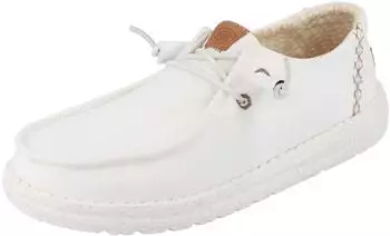 HEYDUDE Wendy Chambray Grid Women's Slip-On Sneaker weiß