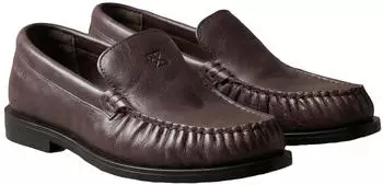 Calvin Klein Round Essential Loafer LTH Slip-On with Padded Collar fudge/schwarz