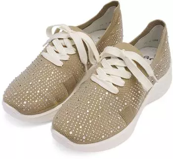 Ara SEATTLE Slip-On Sneaker Keilabsatz mit Strasssteinen H-Weite sand/silber