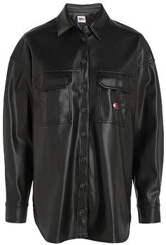 Tommy Hilfiger Oversized Vegan Leather Overshirt (DW0DW16421) black