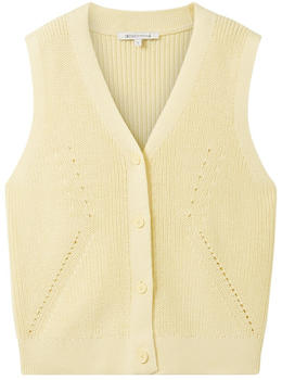 Tom Tailor Denim Strickweste mit Knopfleiste light yellow (1040739)