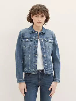 Tom Tailor Jeansjacke mit recycelter Baumwolle Used Dark Stone Blue Denim (1041047) – Tom Tailor Jeansjacke mit recycelter Baumwolle: Stil und Nachhaltigkeit vereint