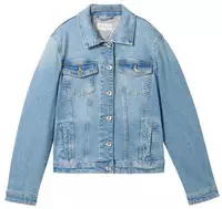 TOM TAILOR Jeansjacke ohne Kapuze mit Knopfleiste und Hemdkragen