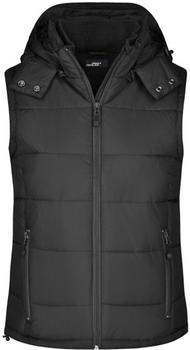 James & Nicholson Damen Kapuzen Steppweste (JN1005) schwarz