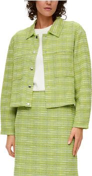 S.Oliver Kastige Bouclé-Jacke mit Durchzugkordel (2141095) grün